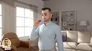 Peter demonstrating how to use INBRIJA