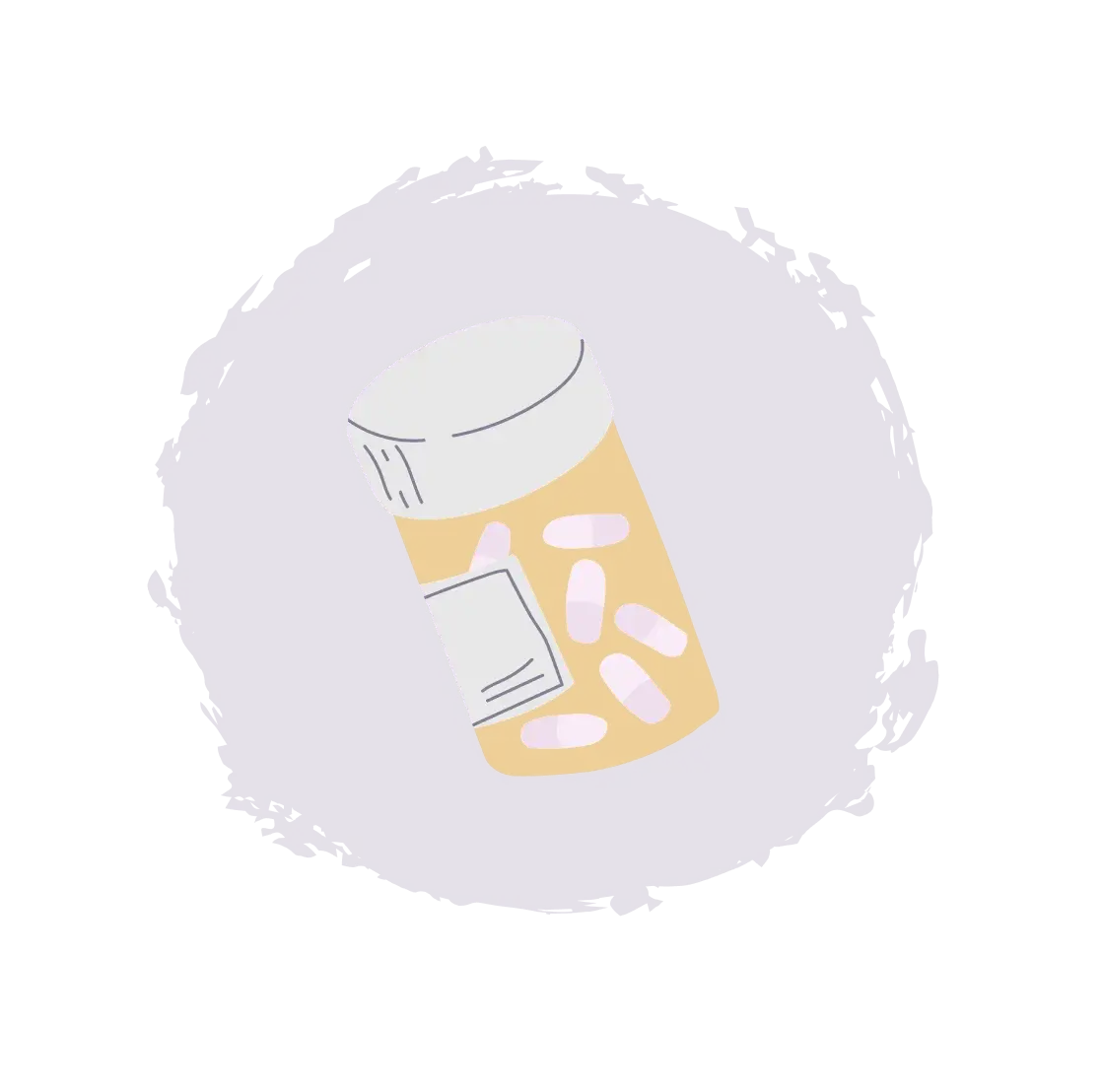 An illustrated image of a pill bottle