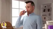 Peter demonstrating how to use INBRIJA