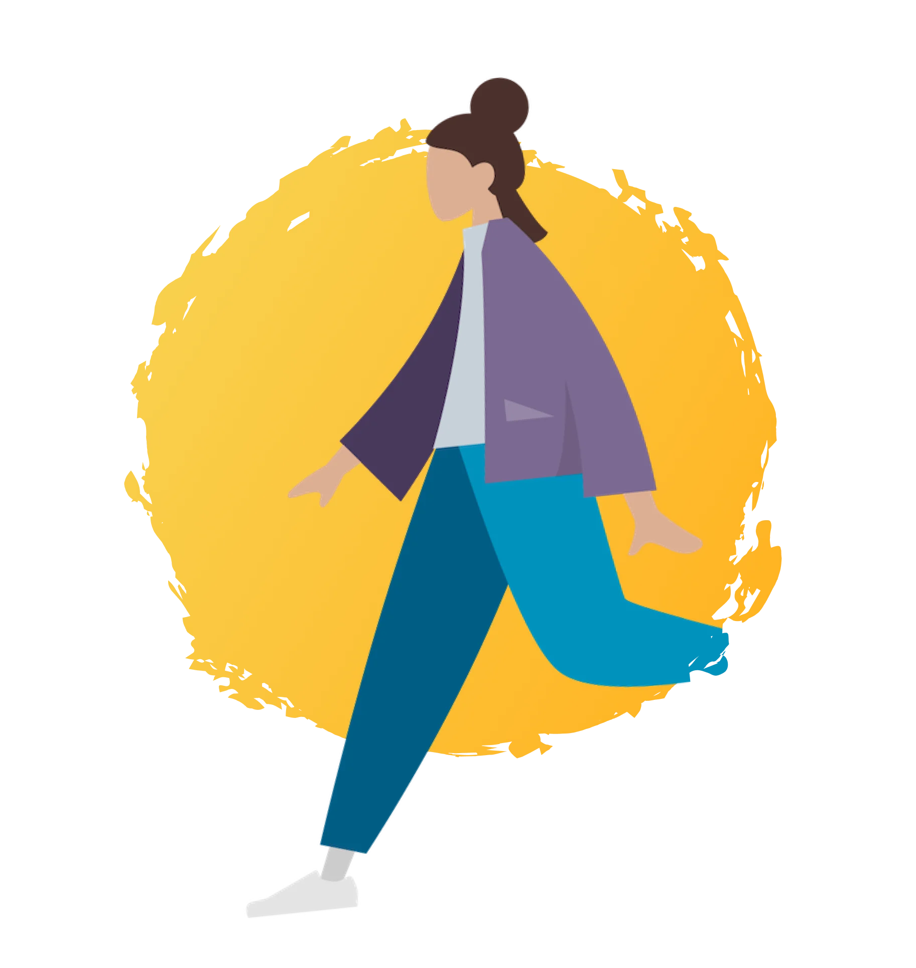 An illustration of a person walking